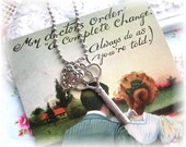 Antique Style Skeleton Key Necklace Ornate Heart Charm Pendant Necklace Ball Chain Vintage OOAK