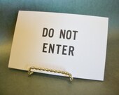 Vintage Letterpress Sign  Cardstock Letterpress Do Not Enter
