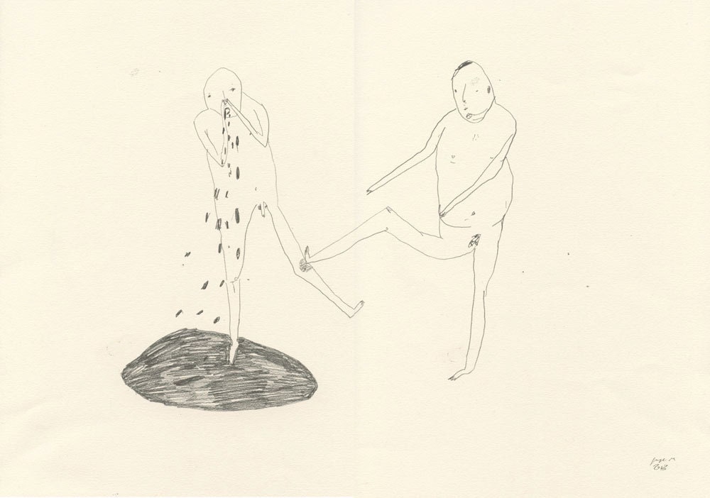Original drawing - A Fight Broke Out 009- Pencil on Paper