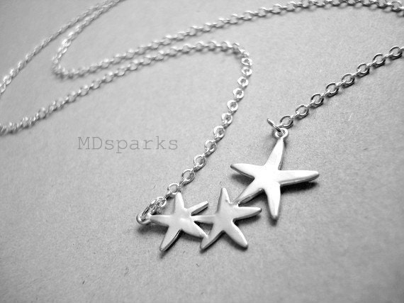 Silver Starfish Necklace in Sterling