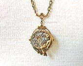 Fairy Steampunk Necklace in Antique Brass