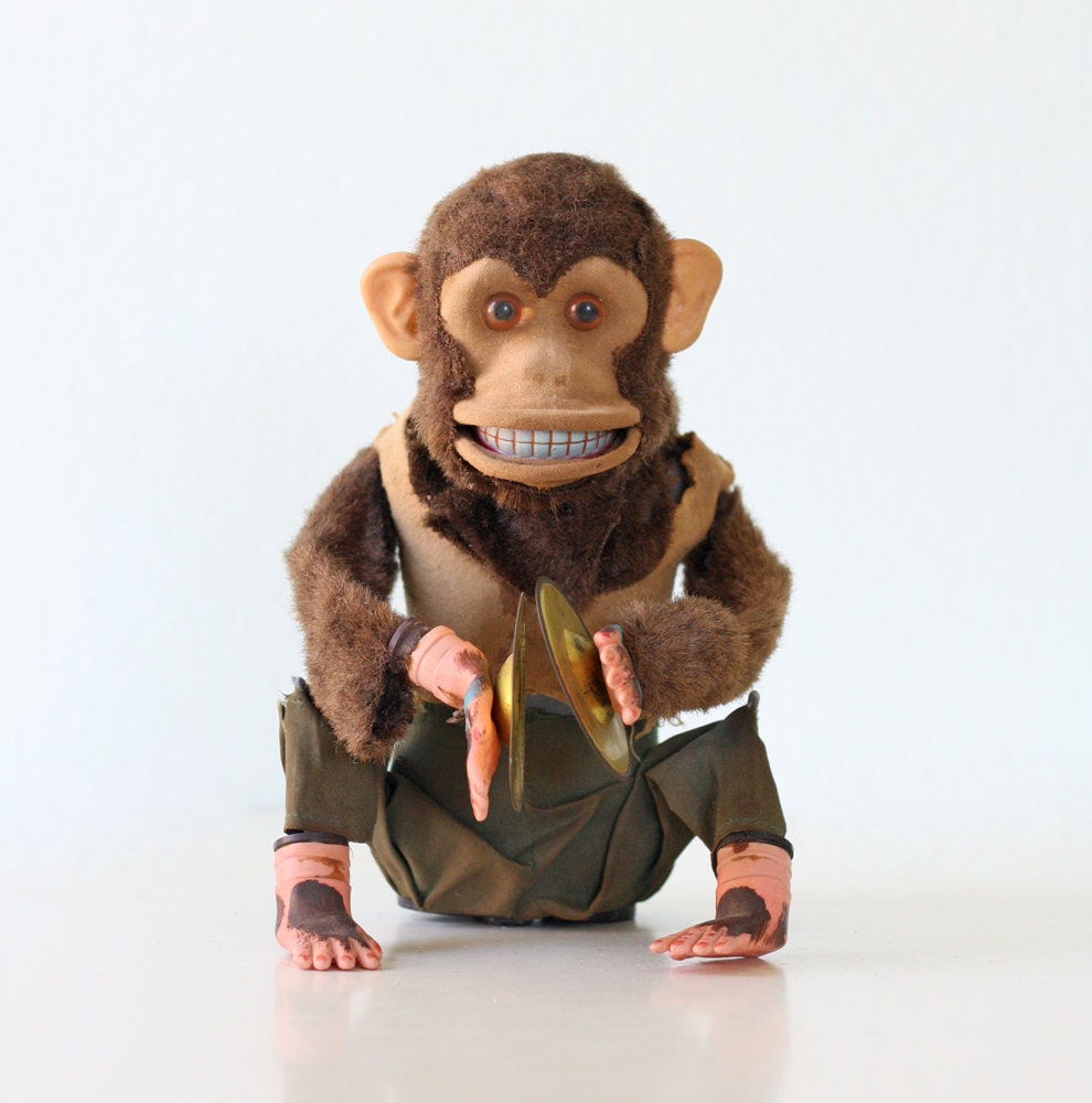 Vintage Clapping Monkey Toy