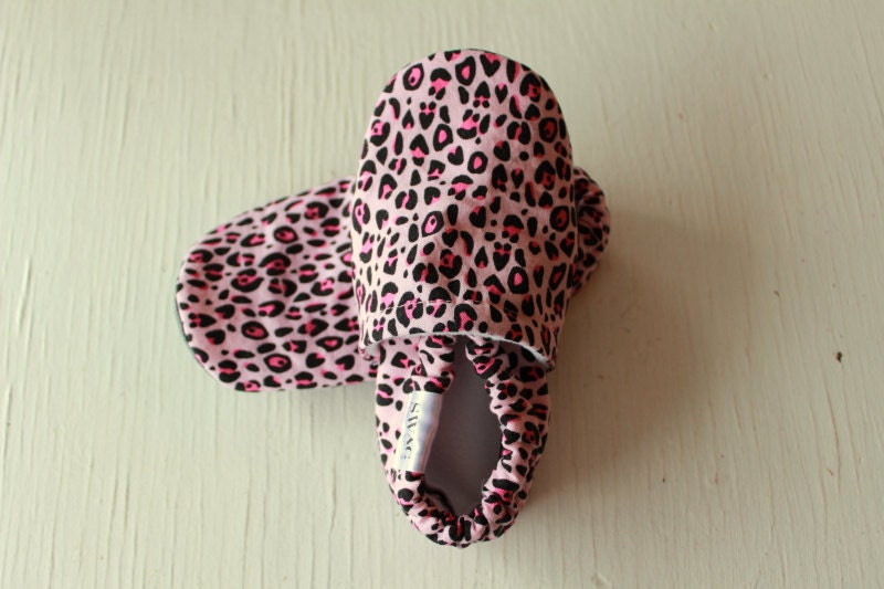 Toddler Baby booties Infant Soft Soled Shoes Slippers Pink Leopard Girl gift Crib Shoes cheetah animal print non slip SWAG