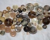 mottled buttons browns off white spotted blotched all sizes and colors fun craft mixed lot
