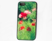Poppy Field IPhone 5,   IPhone 4 Case, Red Poppy Garden, Women's Accessory, Original Photograph, Made to Order