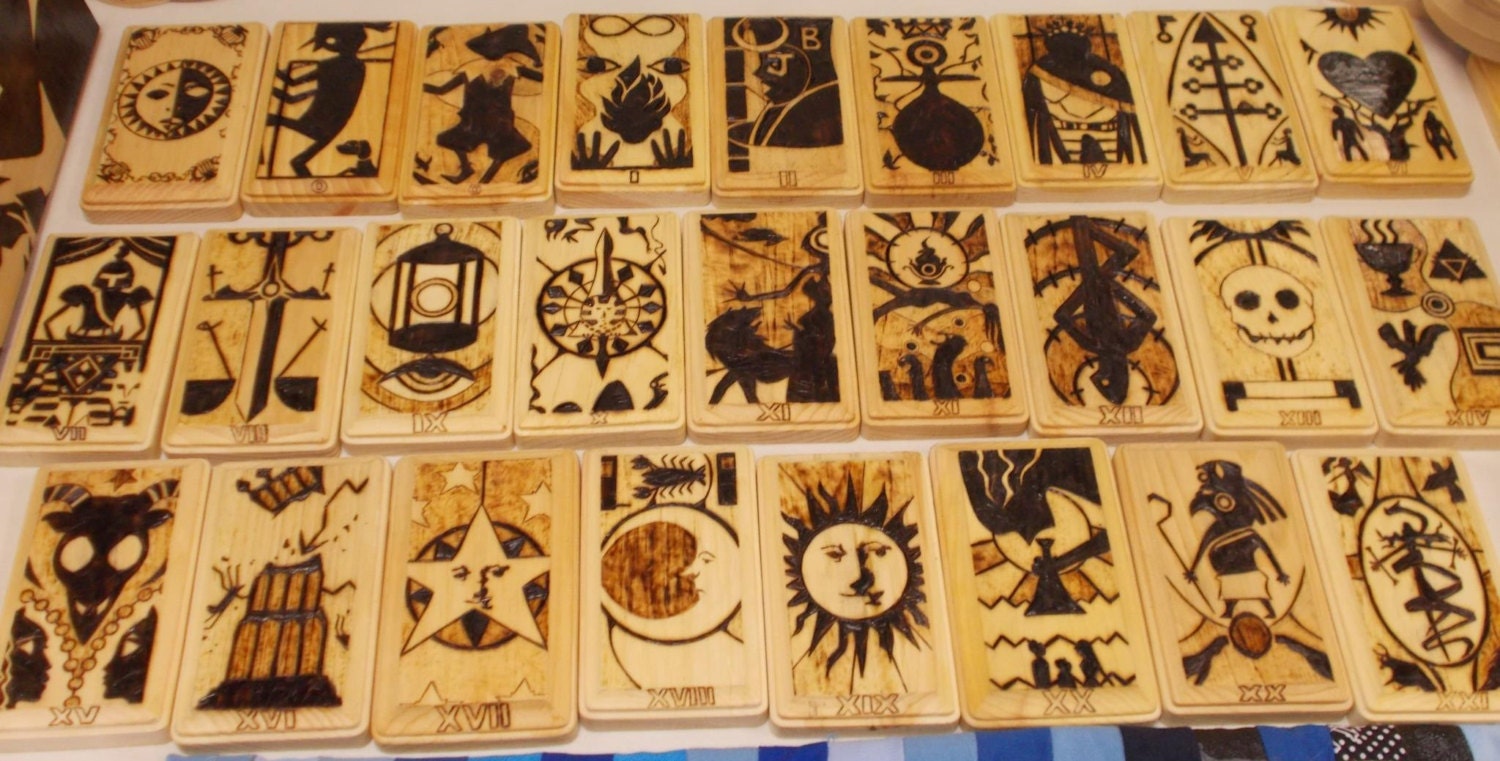 Persona Tarot Woodburned Coasters