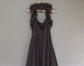 Vintage Lilly Diamond Polka Dot Halter Dress - Ruffled Maxi Party Dress