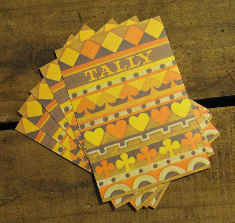 Vintage Rust Craft Suits Tally Cards - Set of 12 - Game of Bridge