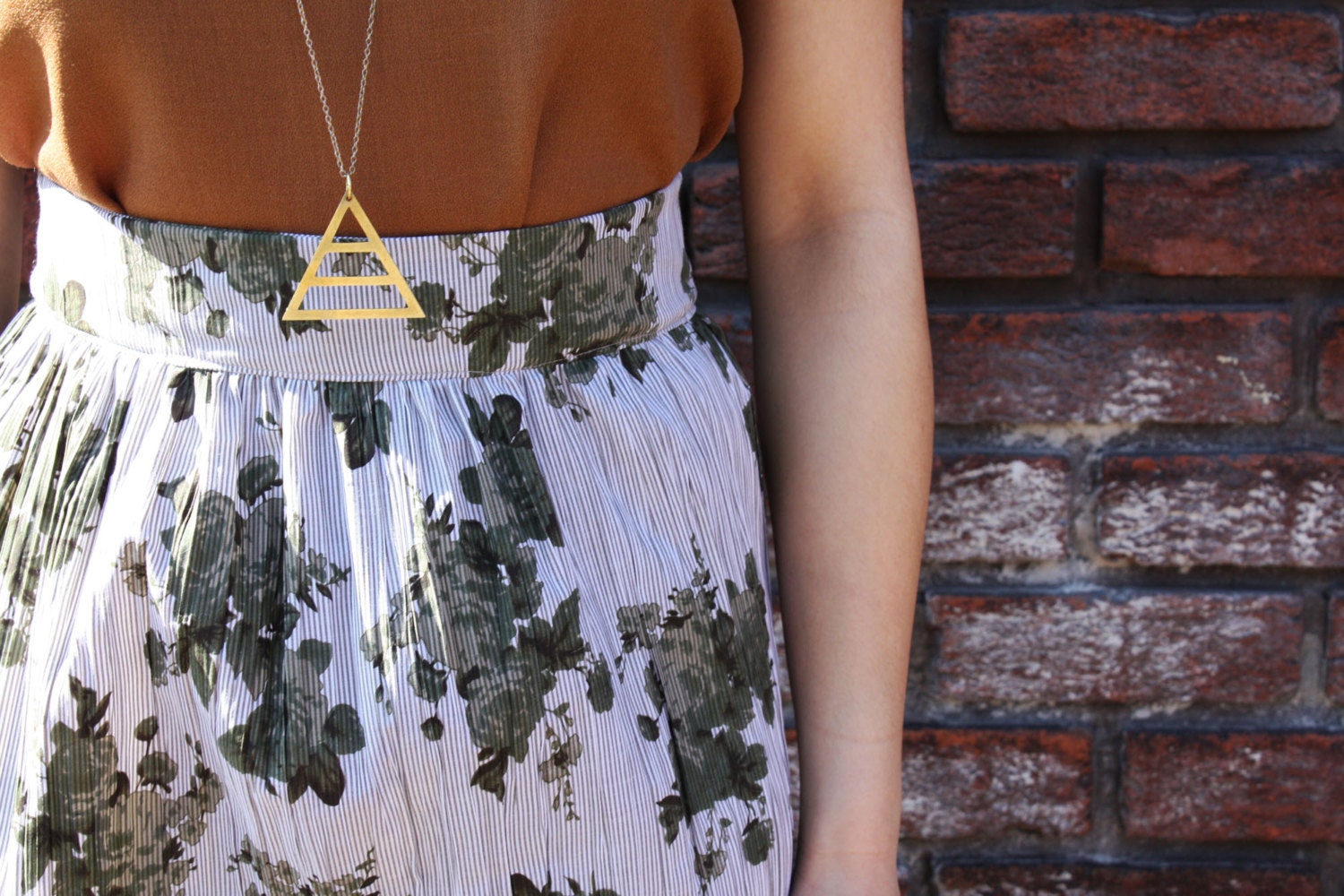 Floral knee length skirt