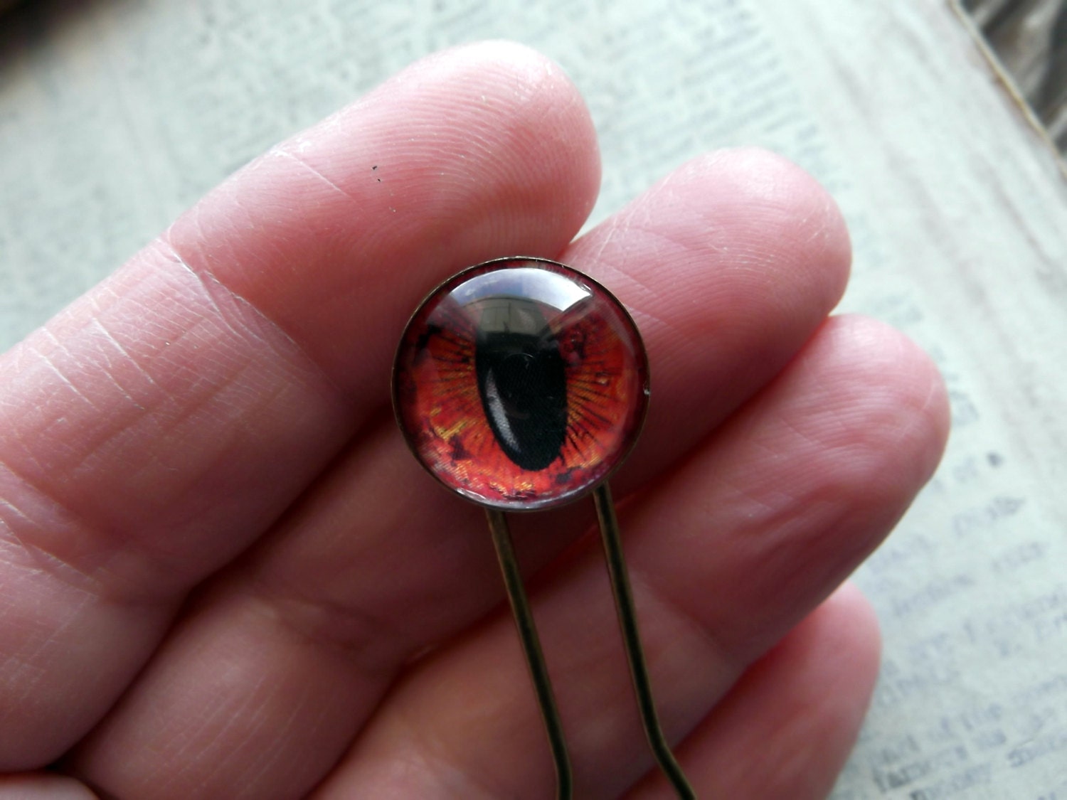 Third Eye, Hair or Bun Pin, Red Eye
