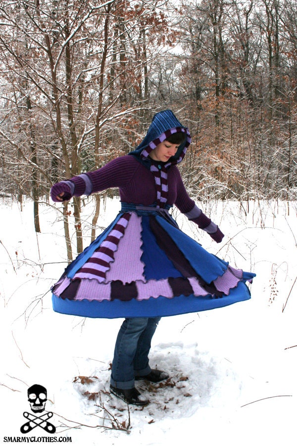 The Caterpillar custom patchwork sweater fairytale handmade coat - smarmyclothes upcycled
