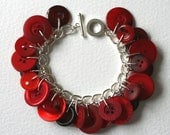 Button Bracelet English Letter Box Red