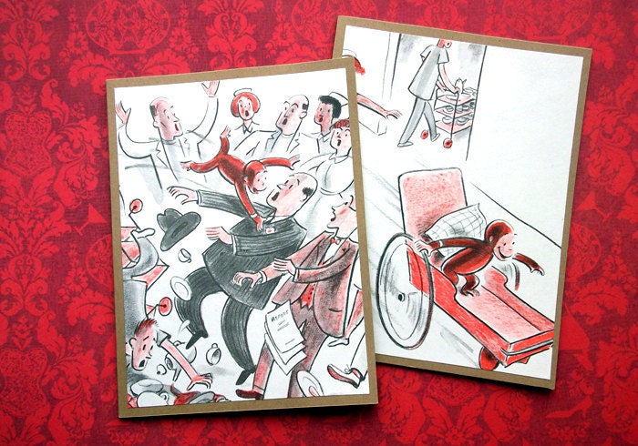 Curious George Note Cards  - Set of 6