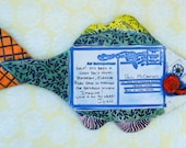 Beatles ceramic postcard fish, John Lennon postcard to Paul McCartney ceramic postcard fish