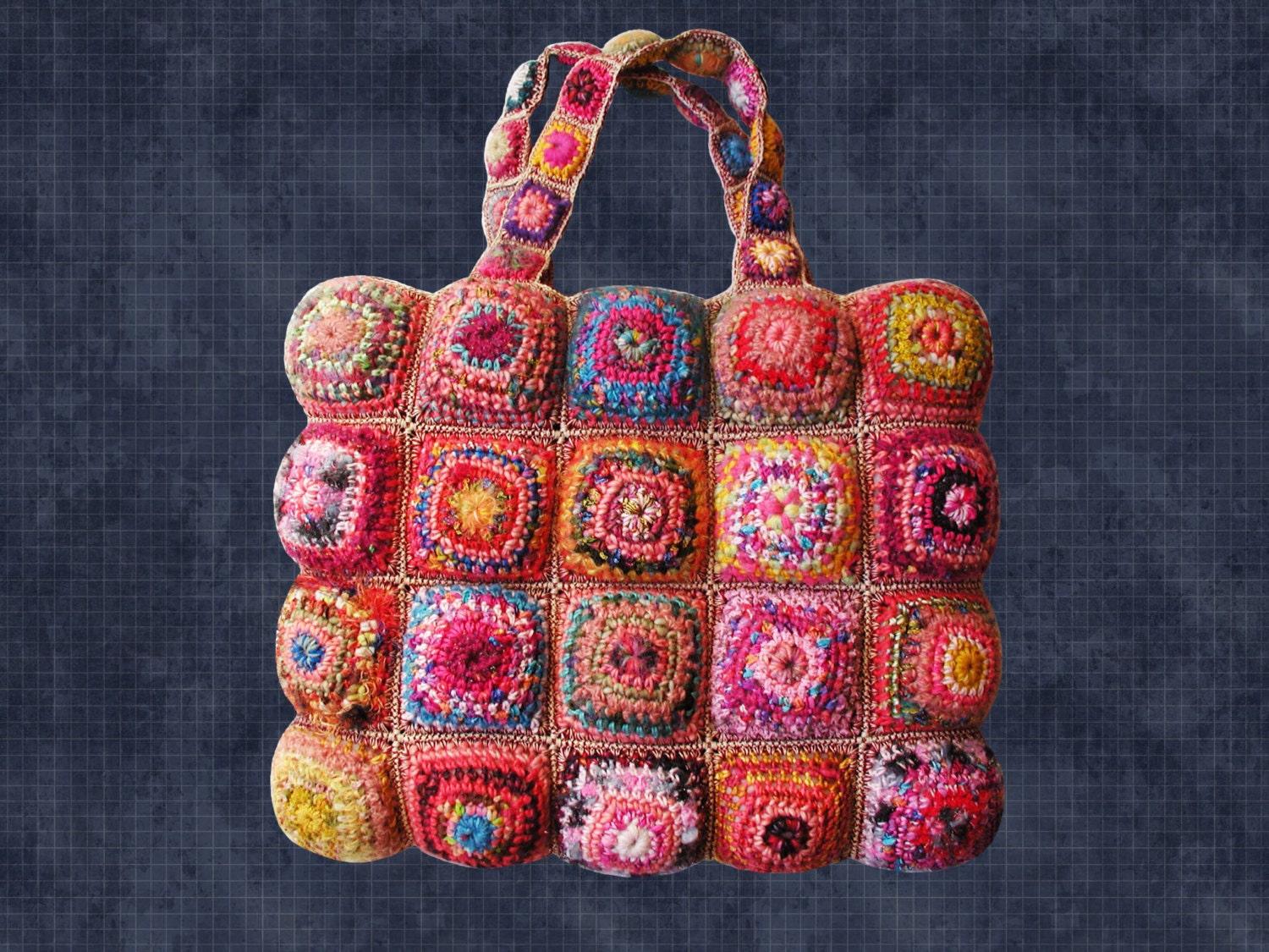 Mary Shopping Bag: XL tote bag, multicolor in shades of rose and peach