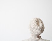EGGSHELL Knit Beanie in Cotton, Wool, & Linen - Slouchy Summer Beanie / Watchcap - Hand Knit Neutrals - Unisex Classic - Father's Day Gift