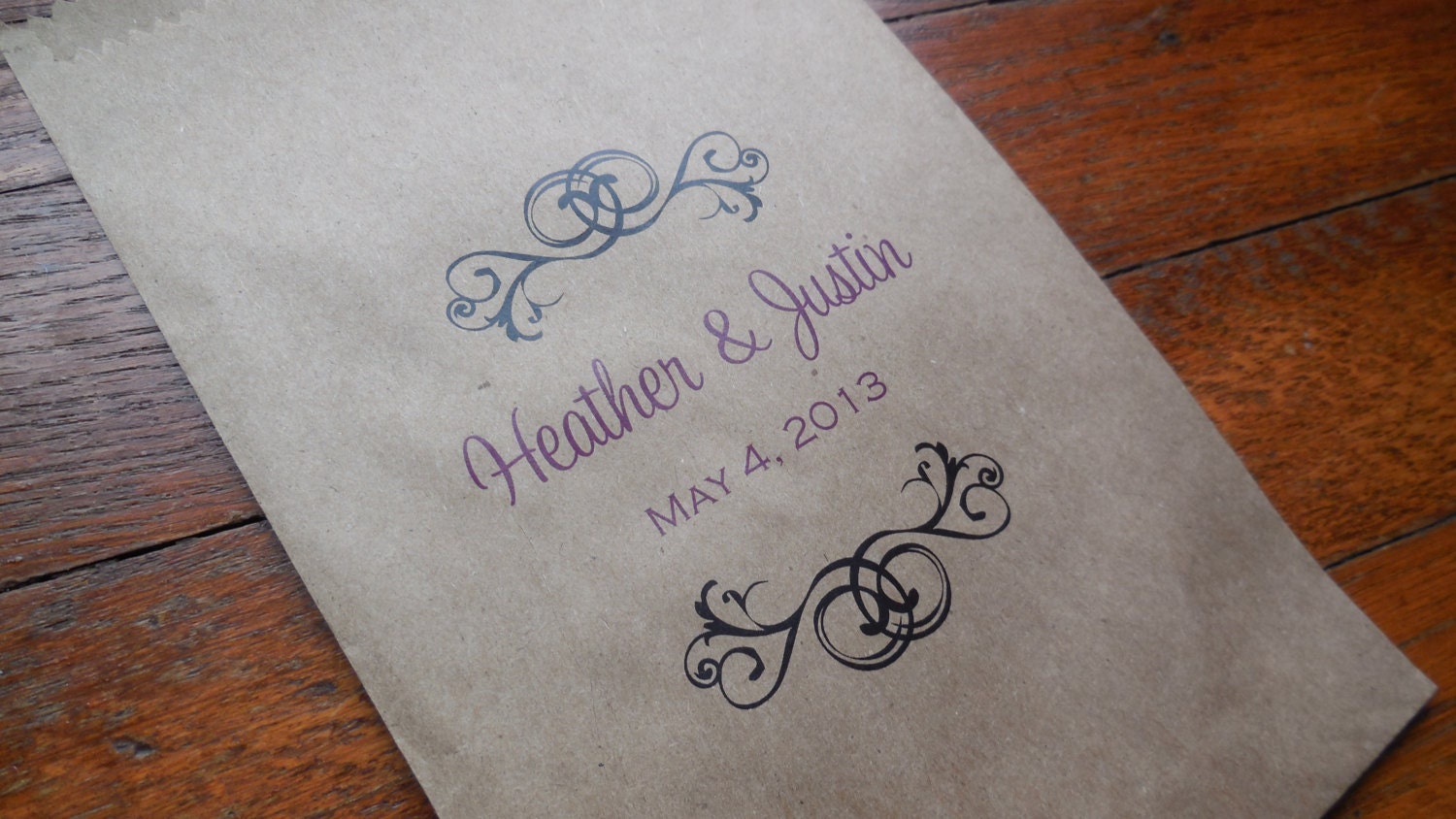 Personalized Kraft Favor or Gift Bags for Candy Bar, Outdoorsy Wedding, Affordable - Set of 150
