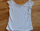 Womens Soft Spring Knit Top Size Small White Eyelet