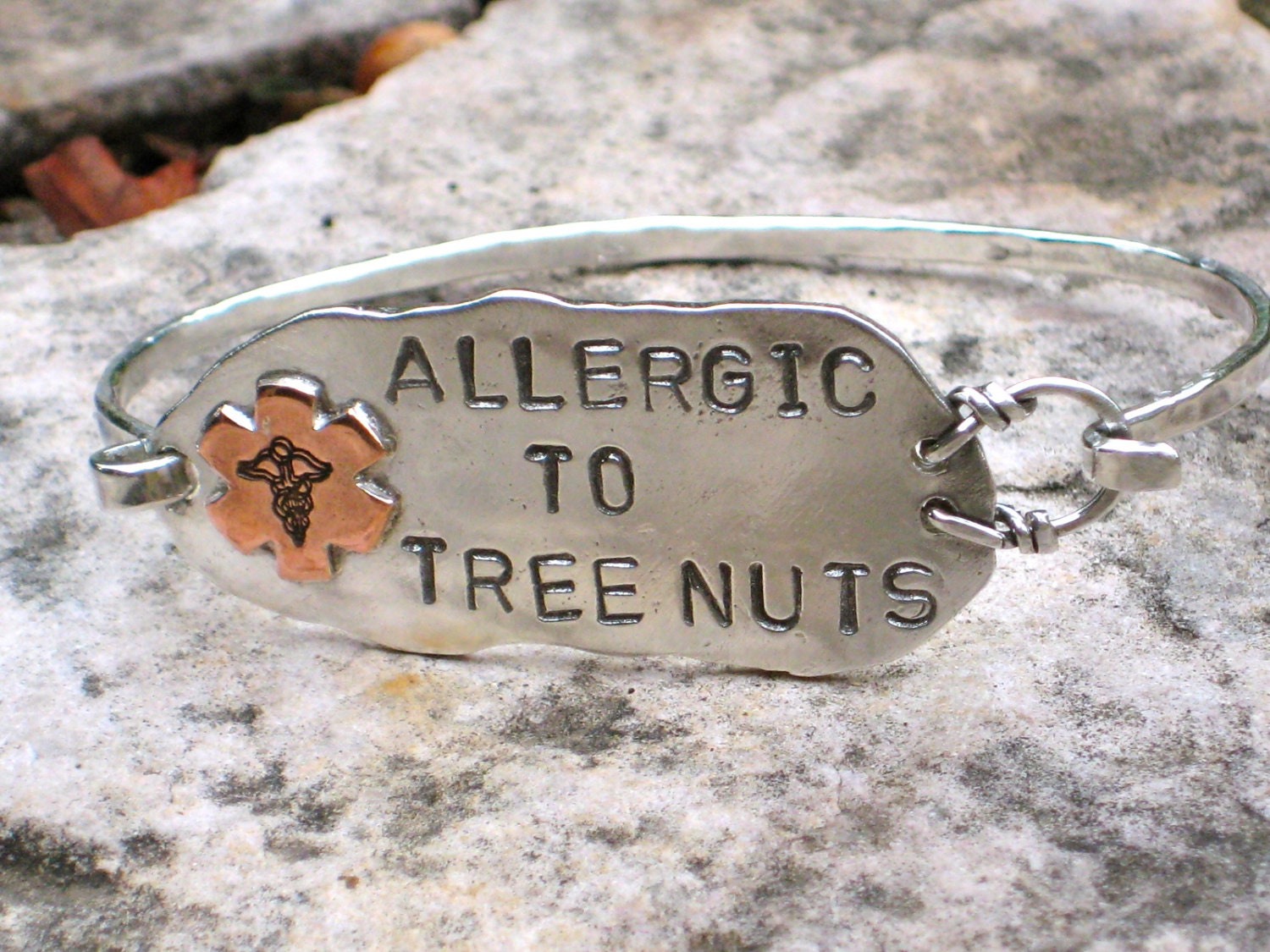 Custom Medical Alert Bracelet Sterling Silver 2 Text Lines