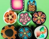 CLEARANCE SALE- Set of 8 Polymer Clay Mini Canes