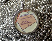 Fenway Park Map Pendant in Silver in Boston Massachusettes