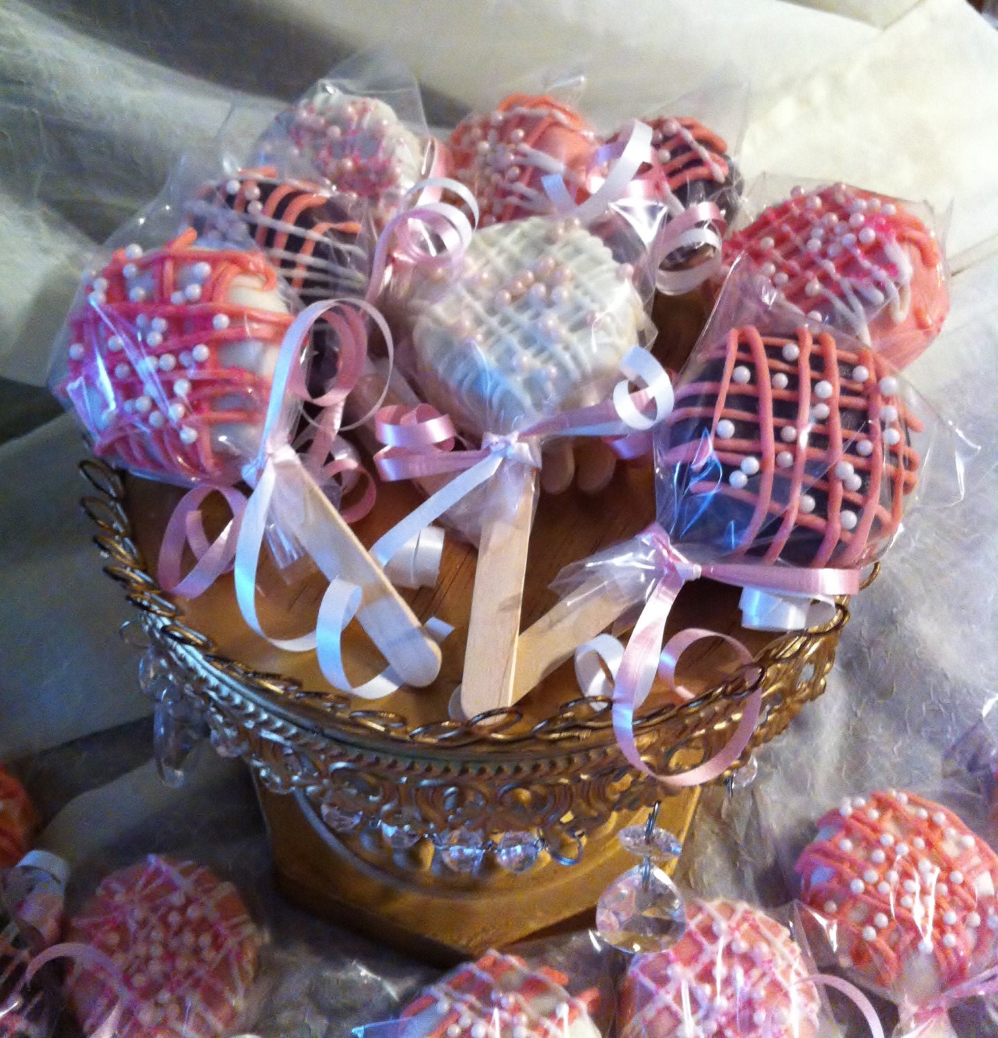 12 PEARL PRINCESS Chocolate Double Dipped Oreo Cookies - Girl, Wedding, Party Favor, Shower, Christening, Valentines, Mothers Day