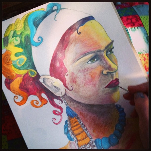 Frida's - 3 for 60 - Print from Drawing - by Erica Herbert