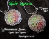 The Original Watermelon Swirl Glow Lockets Green Pink glowing candy