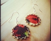 CORAL Vintage Tea Tin Floral Earrings