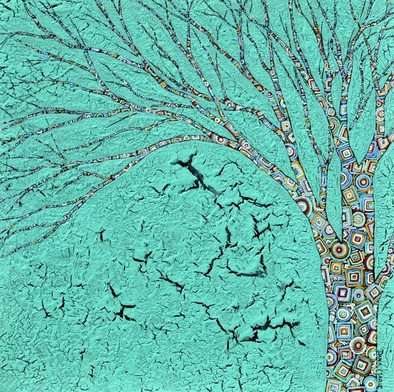 SOLD - RESERVED for Philip - Original Abstract Painting - Tree of Life Painting - Contemporary 12X12 - Abstract Modern - Wall Art - ebsq