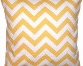 Two Decorative Throw Pillow Covers - Premier Prints Chevron Yellow Zig Zag - 16 x 16"