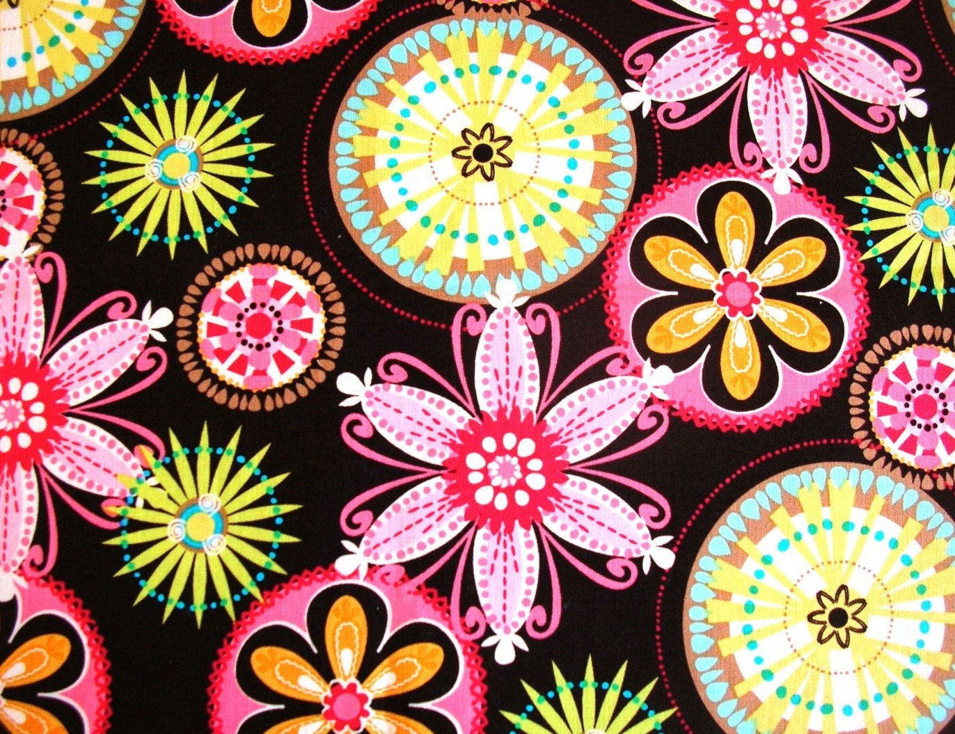 Decorative Throw Pillow Cover, Michael Miller Fabric, Carnival Bloom - 24 x 24"