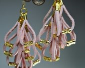 Looped fringe earrings in pink