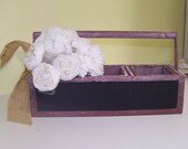 Rustic Wooden Chalkboard Planter for Wedding Centerpieces