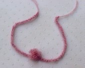 Custom Newborn Pink  Mohair Puff Flower Headband Tieback