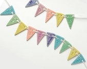 Personalised Baby Birthday Bunting, Birth date, Christening date momento