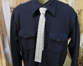 Vintage Tie 1950s Gray wrought iron Gray Black Cotton skinny