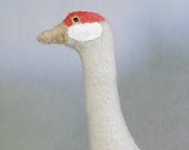 Soft Sculpture Sandhill Crane...Realistic Miniature Figurine