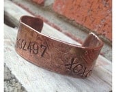 Personalized Hammered Copper Cuff