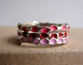 Pink Rings Ombre ring Stackable Sterling Silver
