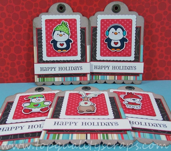 Happy Holidays Large Gift Tags Set of 5