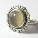 Round  Moonstone Silver  Ring -  Round Birthstone June Ring -Grey-Beige  Moonstone Sterling Ring - Cocktail Ring - Gemstone  Ring