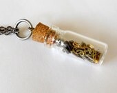 Vintage Watch Parts, Glass Vial Necklace