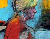 Once Burned, Original Mixed Media Drawing by Juliana Coles