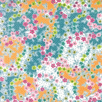 London Calling VOILE quilt or craft fabric bundle by Robert Kaufman- Spring Floral in Bright- Fat Quarter