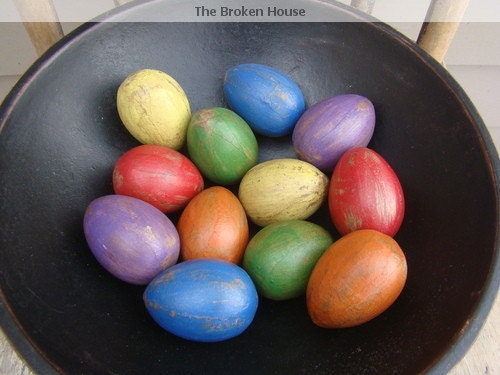 Rainbow Easter Paper Mache Eggs - TheBrokenHouse