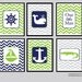 Children's Room Decor - Boy - GIrl - Nautical Art - Whale, Alligator, Ship Wheel, Sailboat, Boat & Name - Set of six 8x10 prints