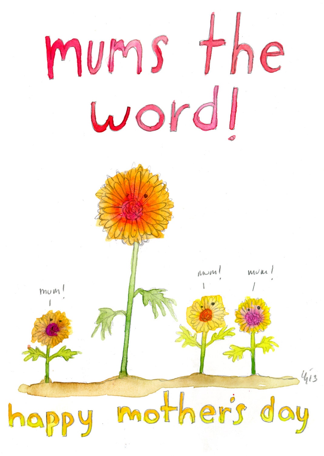 Mum's The Word Happy Mother's Day (greeting card)