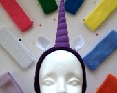 Designer Unicorn Horn Headband - Purple with Mercury Blue - Special Order Couture Sweatband