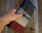 Eco friendly ladies wallet made from reclaimed seat belts and bicycle inner tube